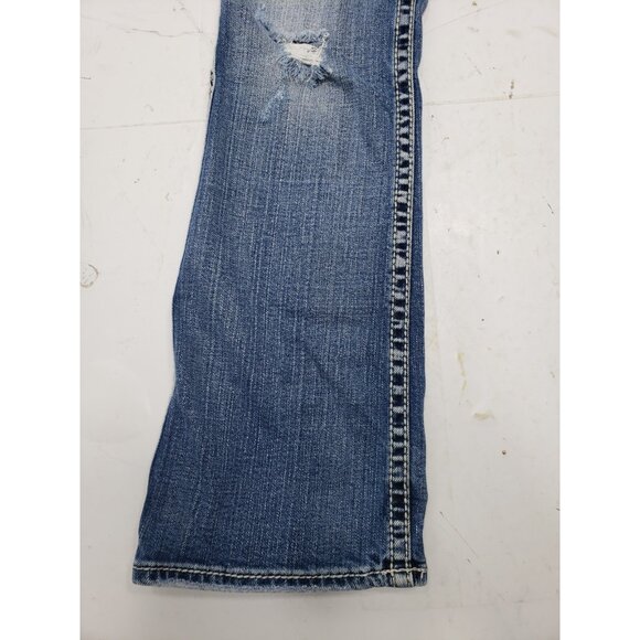 Silver Jeans Co. Aiko Flap Bootcut Jeans Womens W27xL31 Light Wash Distressed - Picture 3 of 16